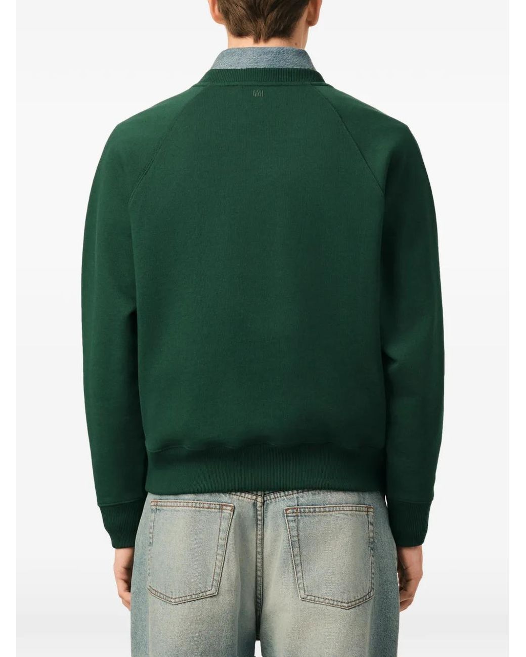AMI Green Cotton "Don'T Forget To Love" Sweatshirt