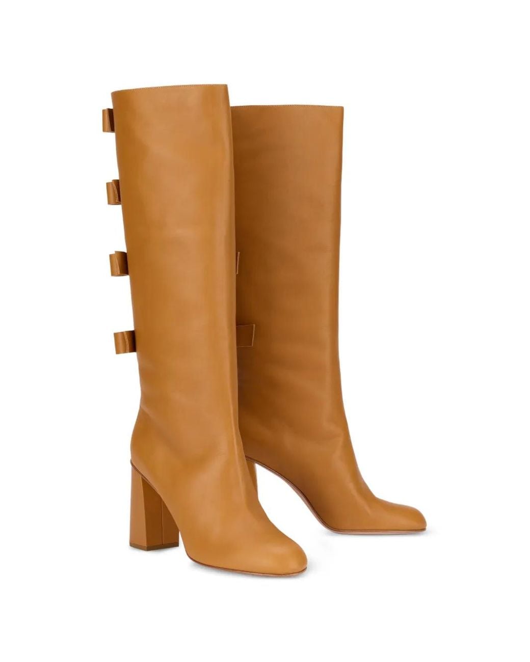 Red(v) Brown Bow-Detail Boots