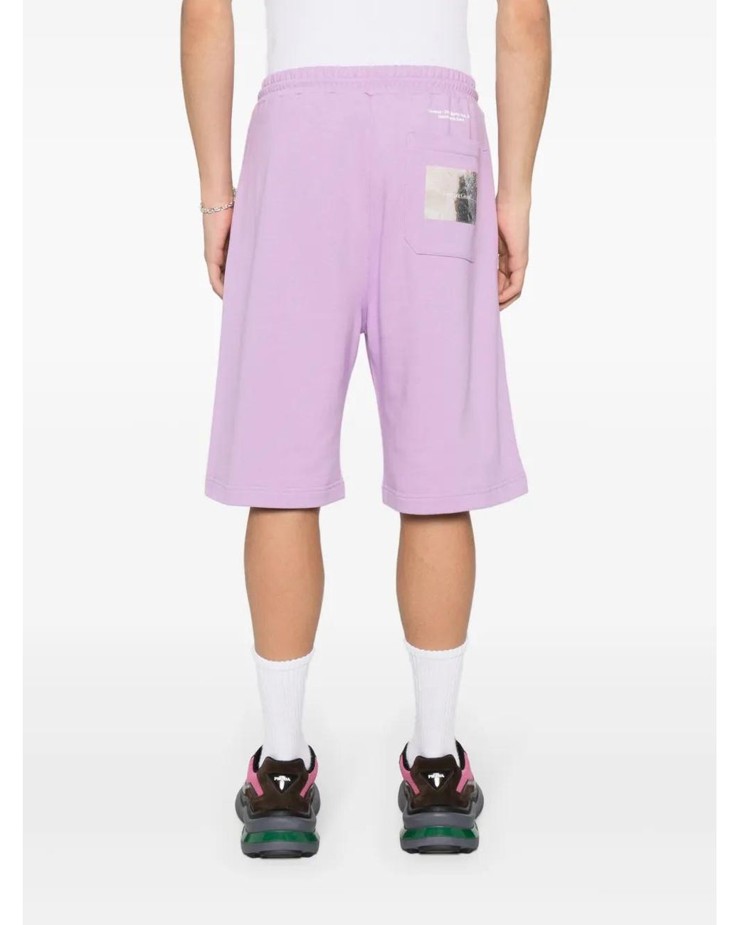 MSGM Purple Drawstring Track Shorts