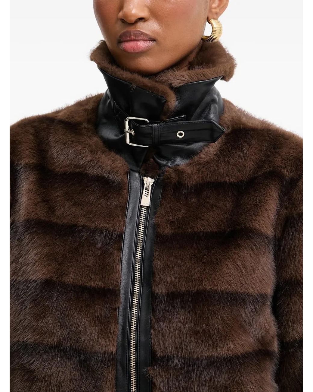 Morgan Brown Buckle Zip Jacket
