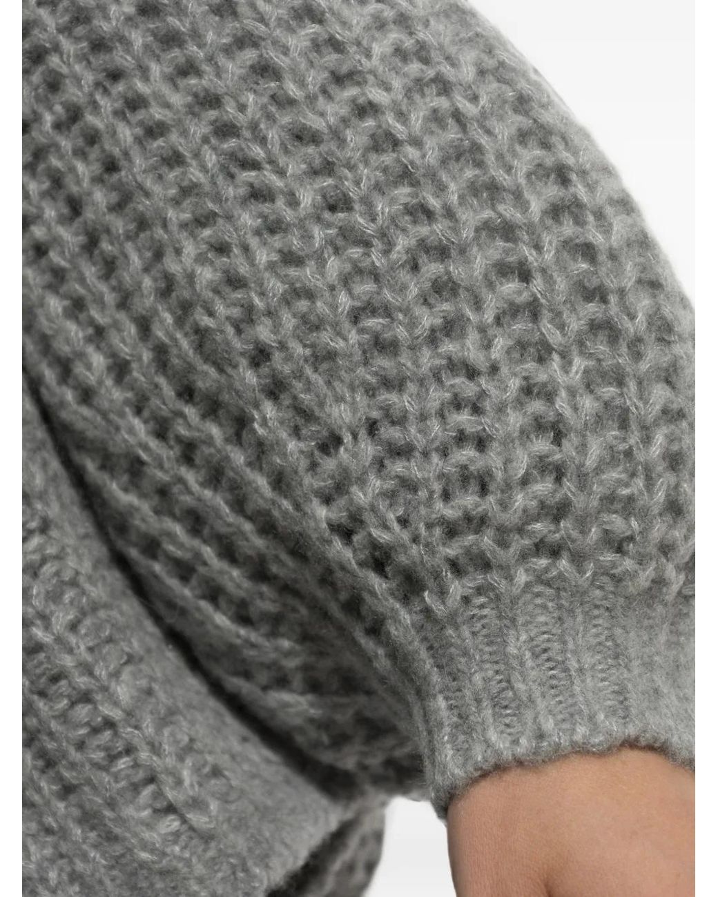 Lisa Yang Gray Thena Chunky-Knit Cardigan