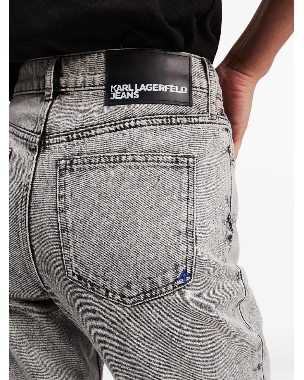 Karl Lagerfeld Gray High-Rise Mom Jeans