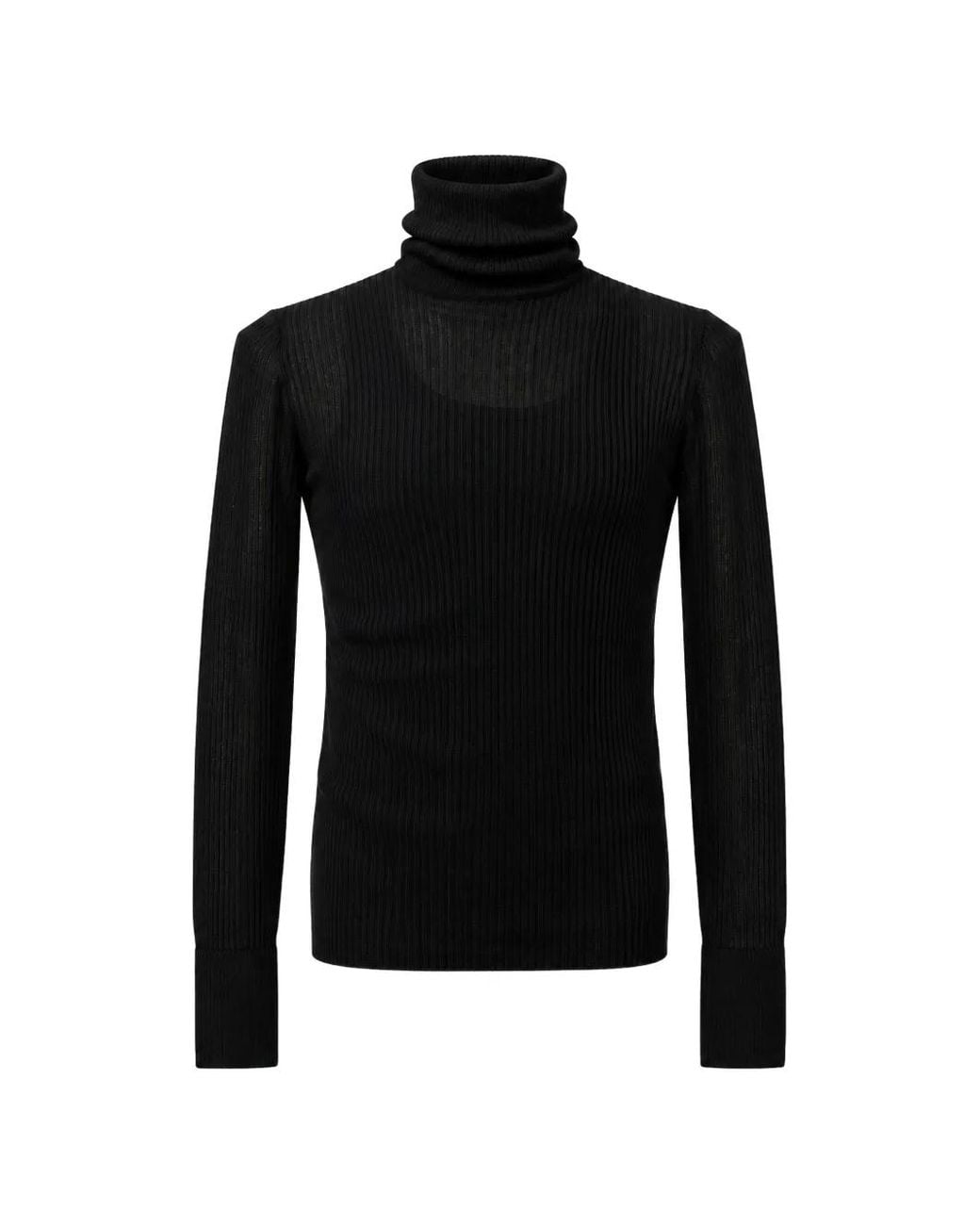 Egonlab Black Pull Côtelé À Col Roulé for men