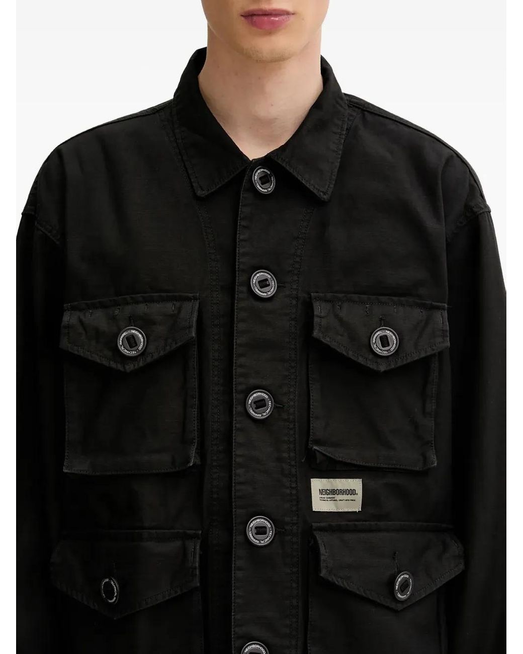 Neighborhood Black Multi-Pocket Shirt Jacket for men