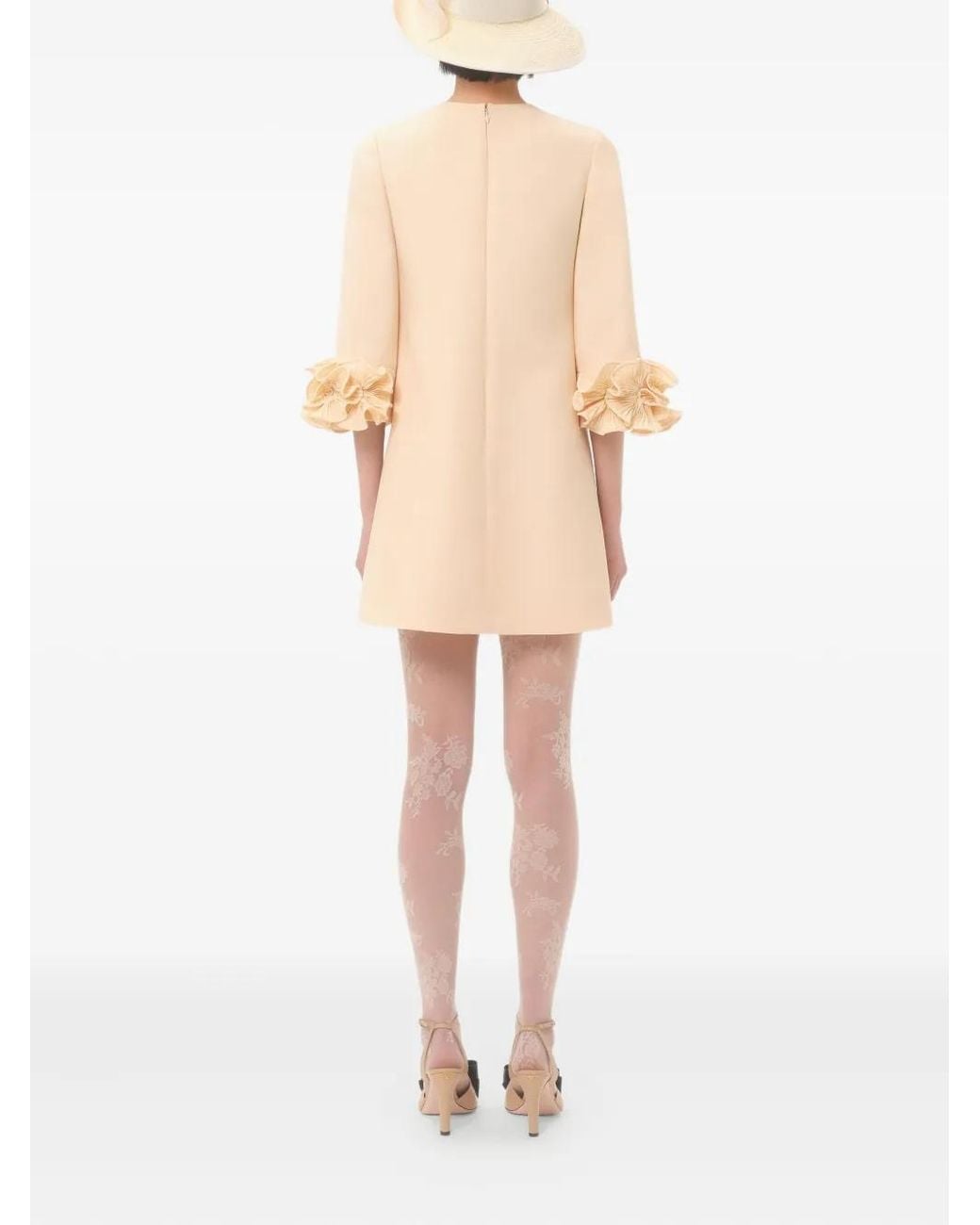 Valentino Garavani Natural Crepe Couture Mini Dress