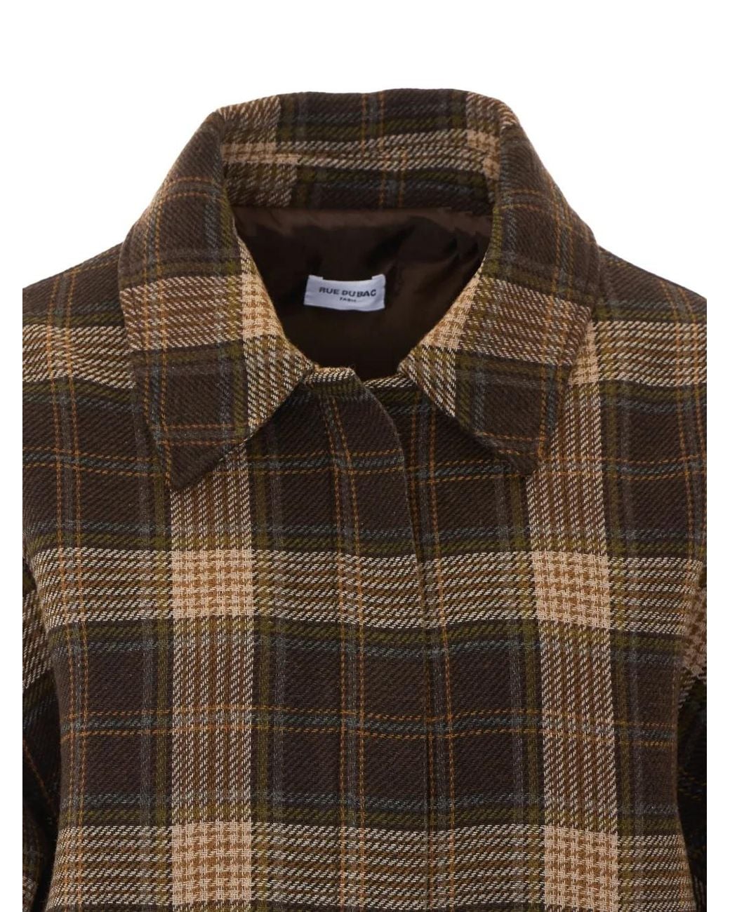 RUE DU BAC Brown Check-Pattern Bomber Jacket