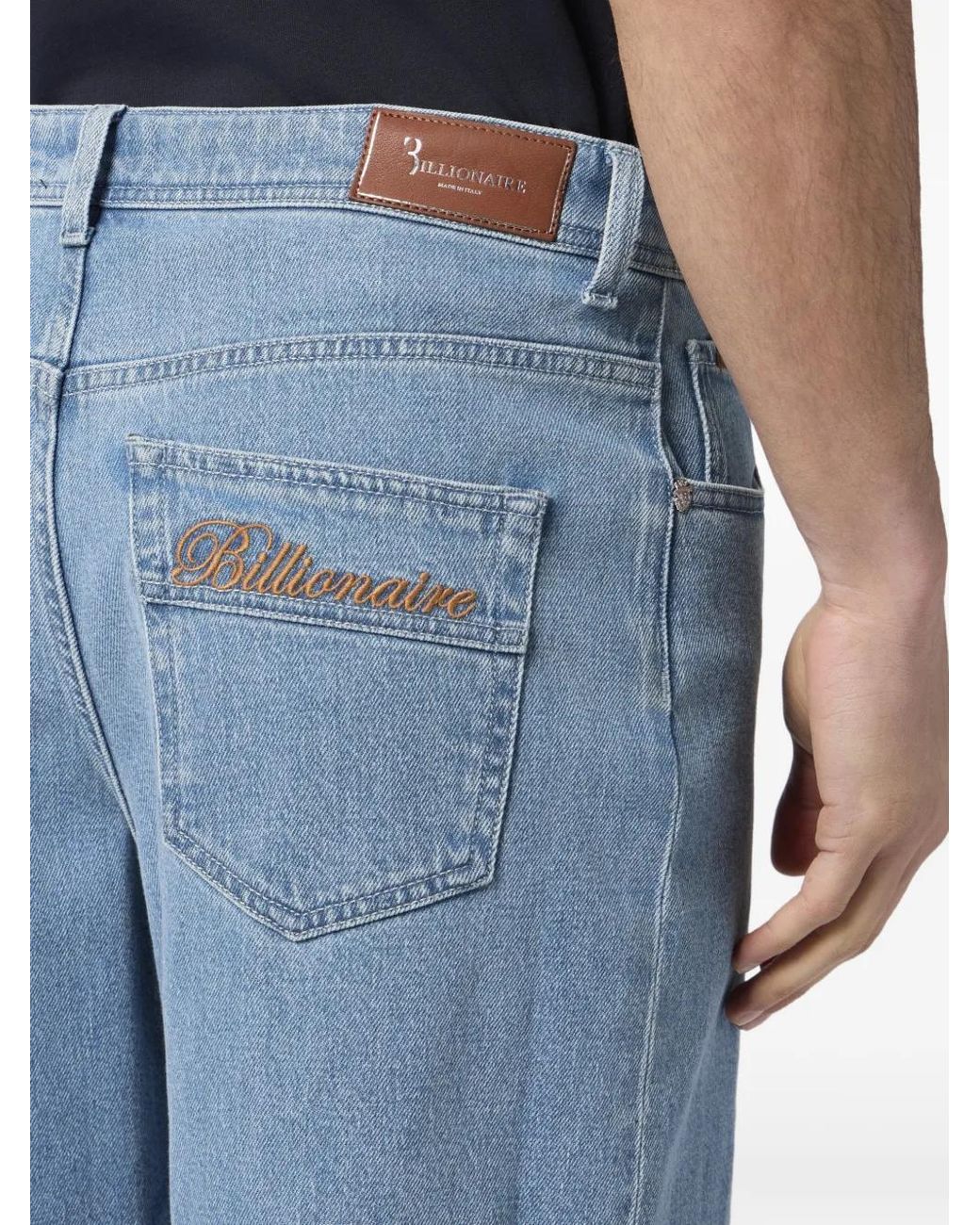 Billionaire Blue Bb Signature Logo-Patch Shorts for men