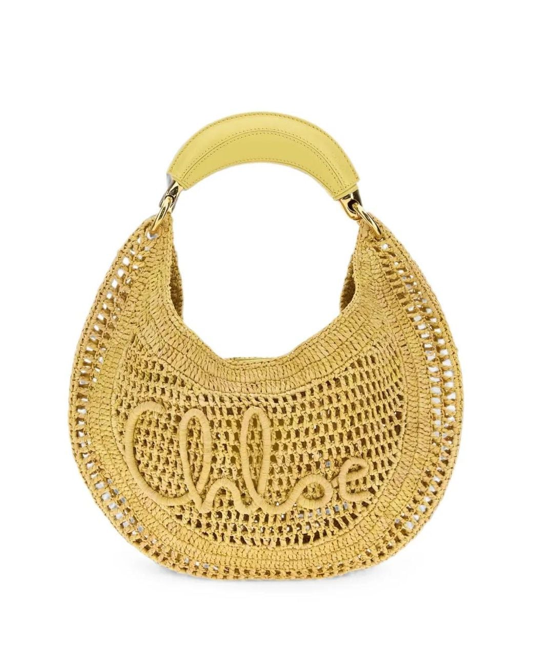 Chloé Metallic Summer Banana Logo-Embroidered Shoulder Bag