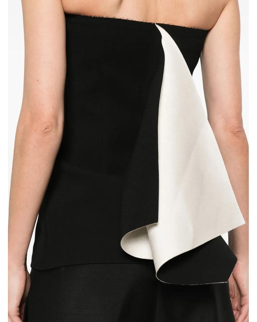 Entire studios Black Strapless Panelled Top