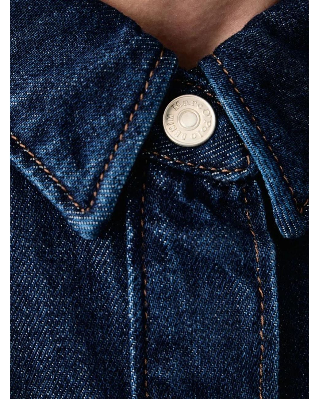 Marc O' Polo Blue Robe-Chemise Courte À Poches Plaquées