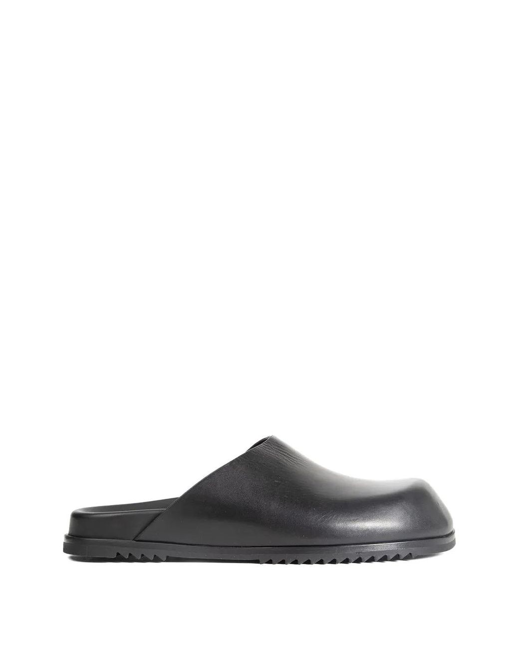 Rick Owens White Leather Flat Mules