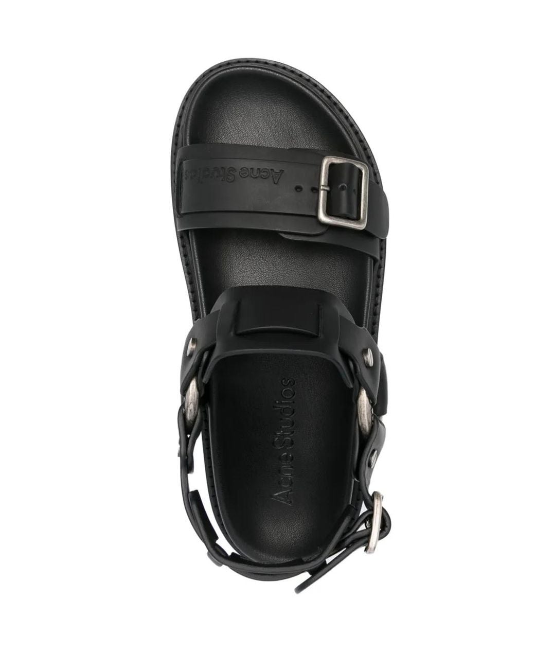 Acne Black Buckle-Fastening Leather Sandals