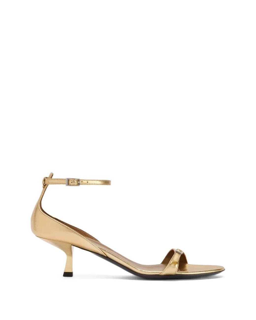Giuseppe Zanotti Natural Micky Buckles Laminated Buckle Ankle Strap Sandals