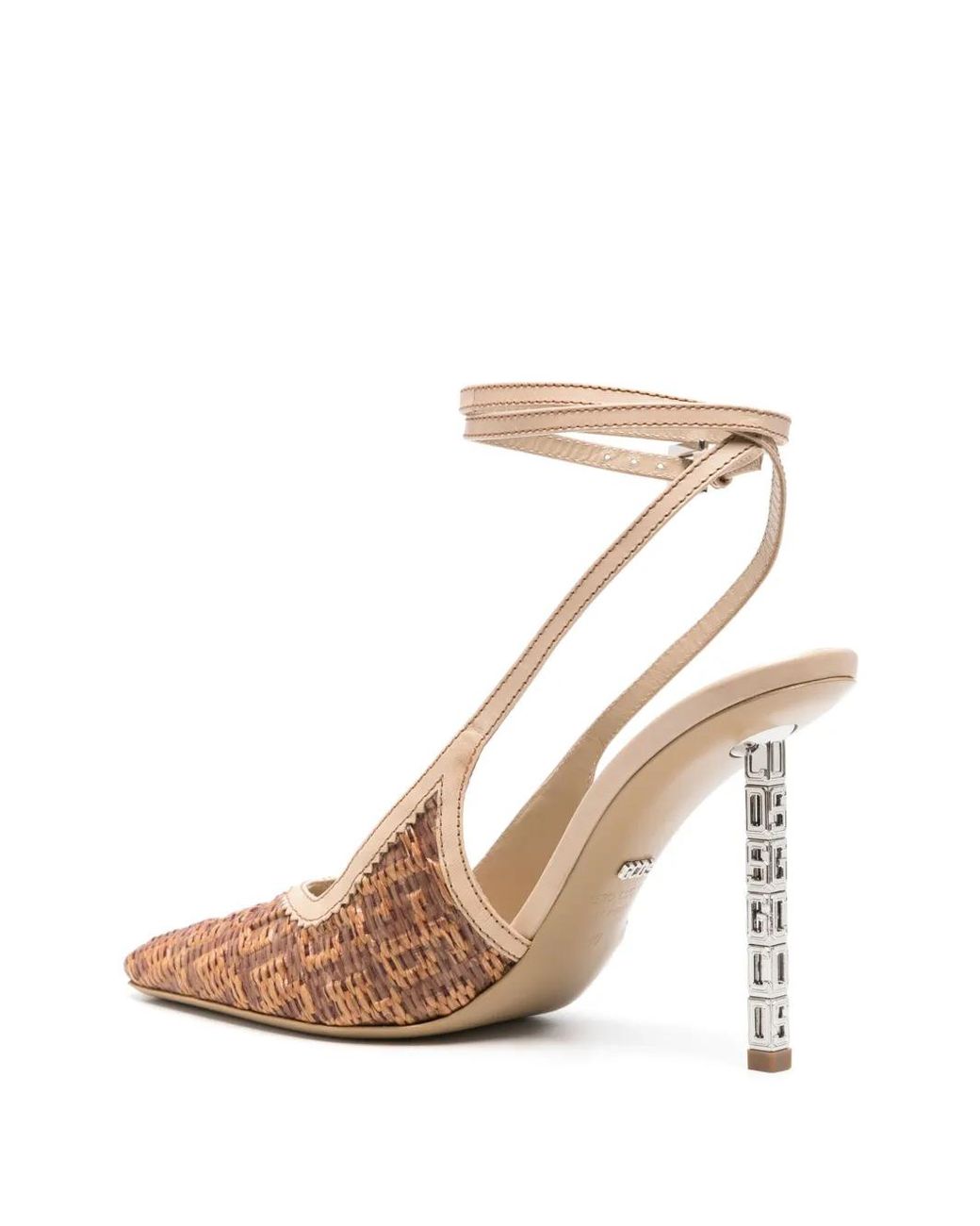 Gcds Pink 100Mm Cube Monogram-Raffia Pumps