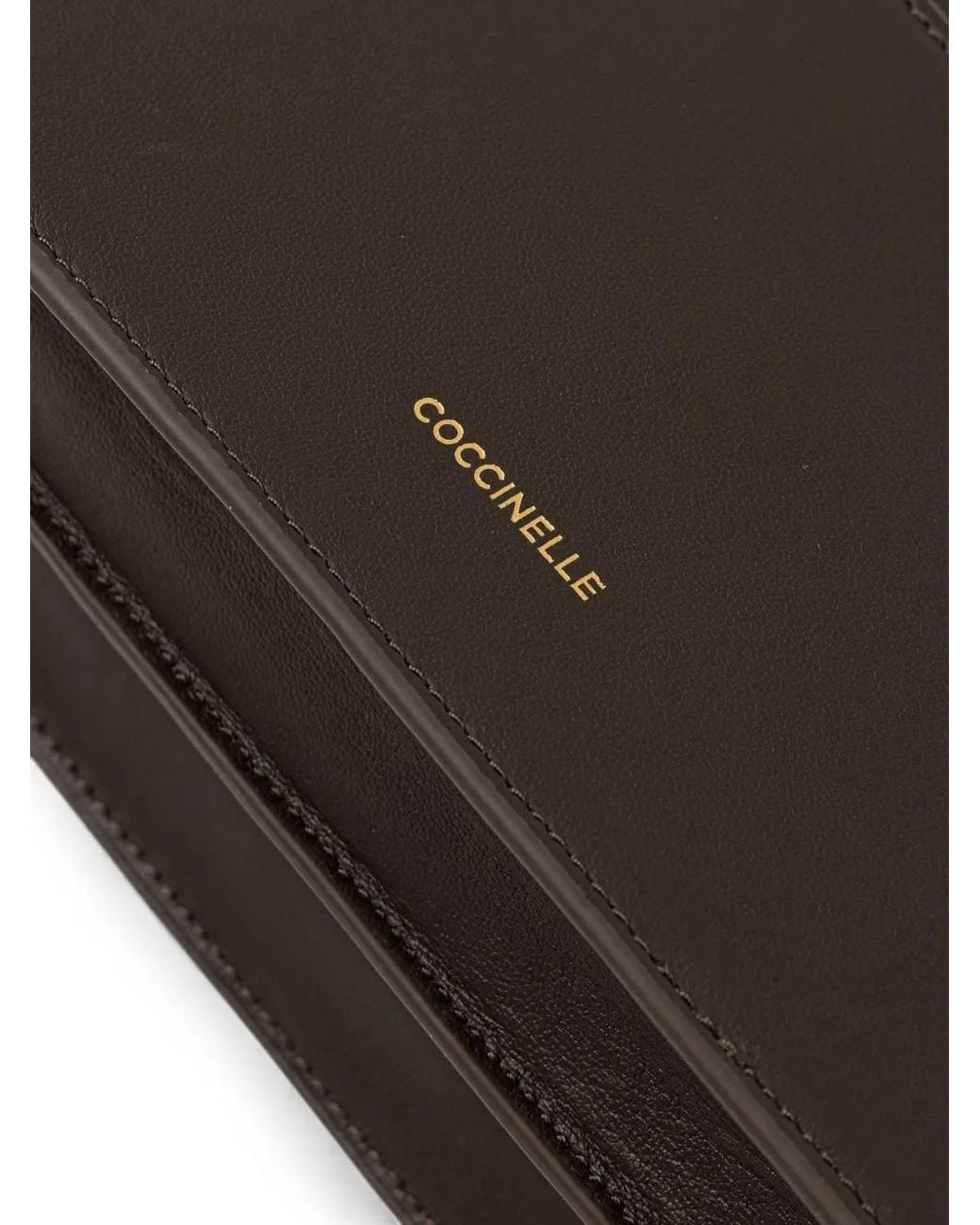Coccinelle Black Logo-Embossed Leather Shoulder Bag