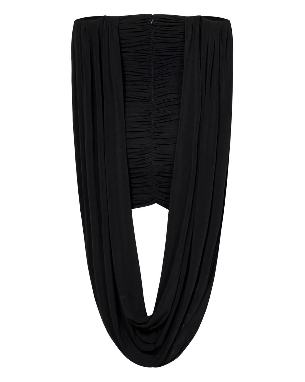 Monot Black Draped Ruched Top