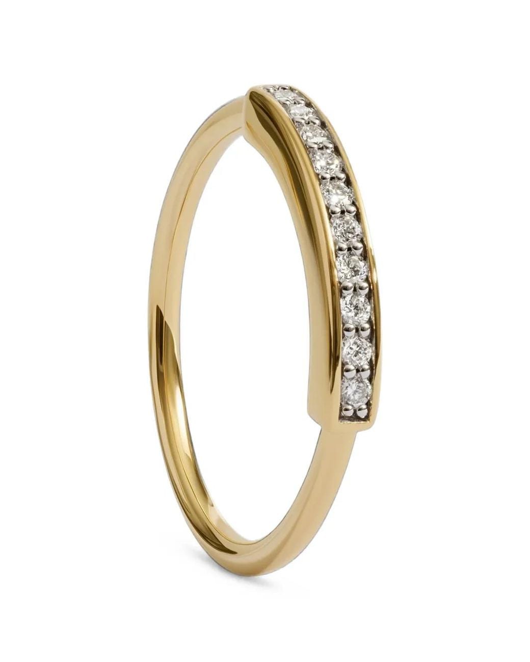 Monica Vinader Metallic Mv Linear Pavé Diamond Stacking Ring