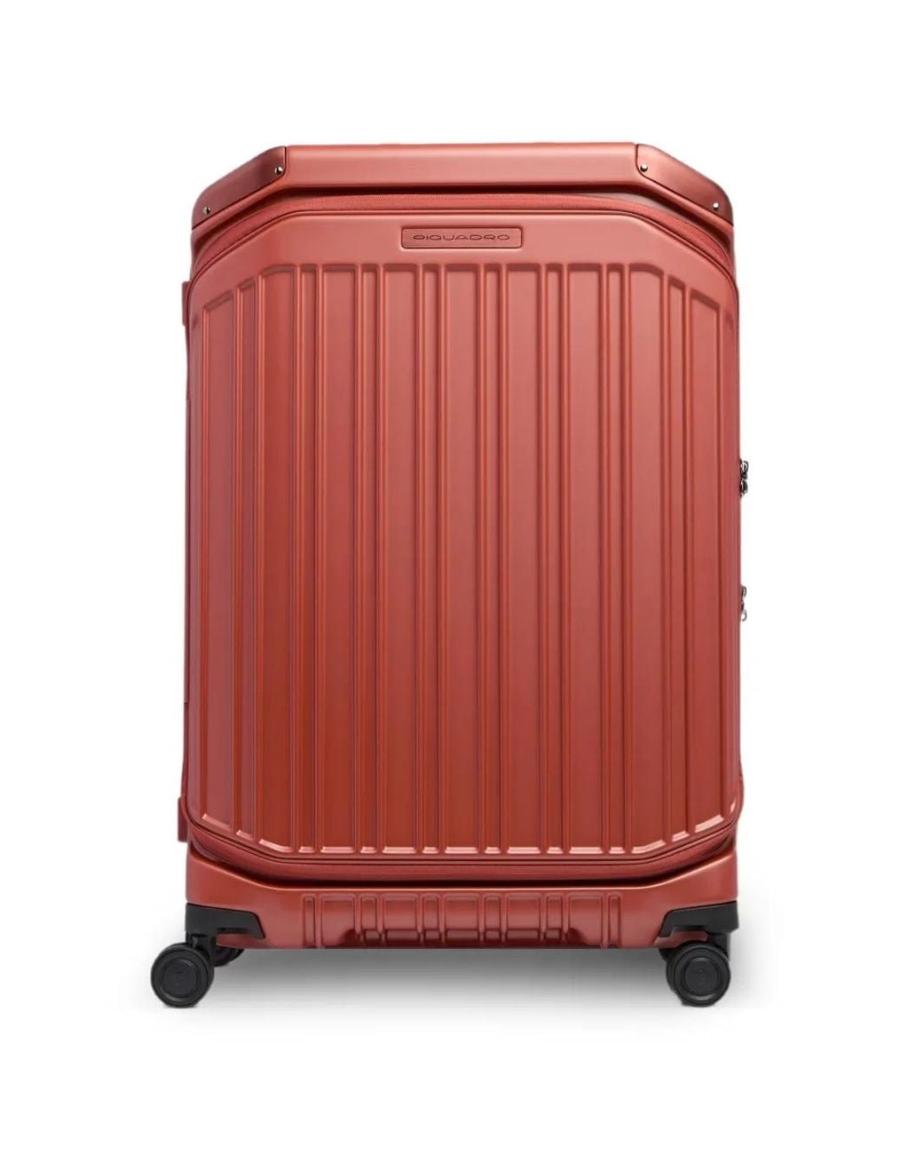 Piquadro Red Medium Expandable Hardside Suitcase