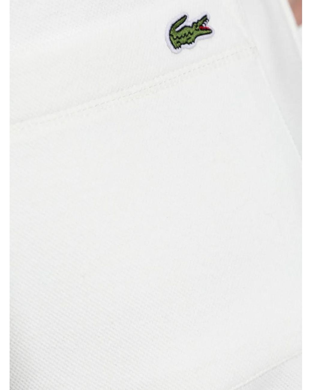 Lacoste White Elasticated-Cuff Track Pants