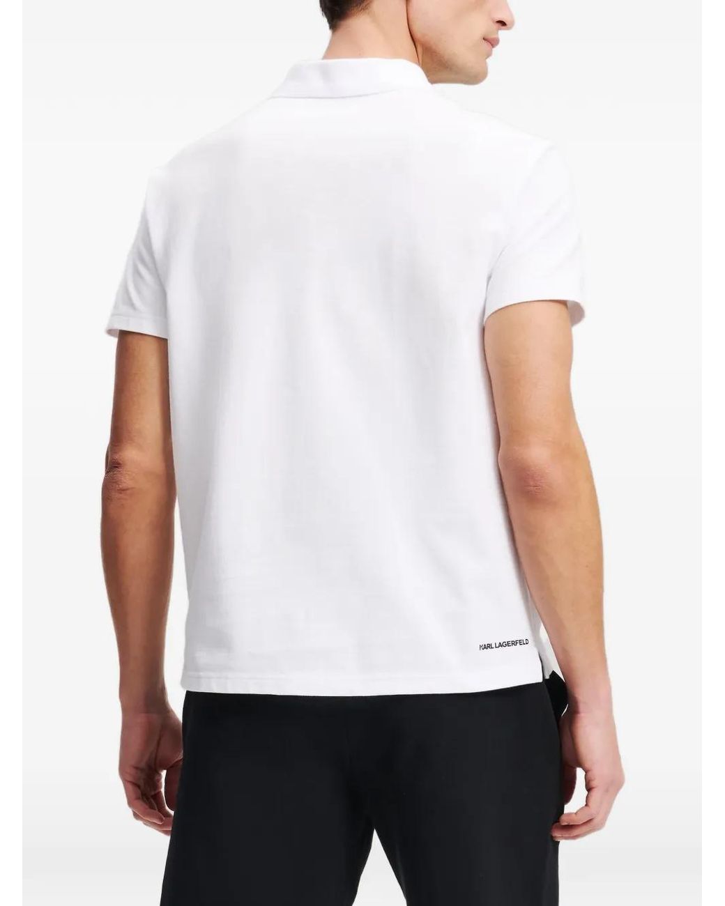 Karl Lagerfeld White Kameo Polo Shirt for men