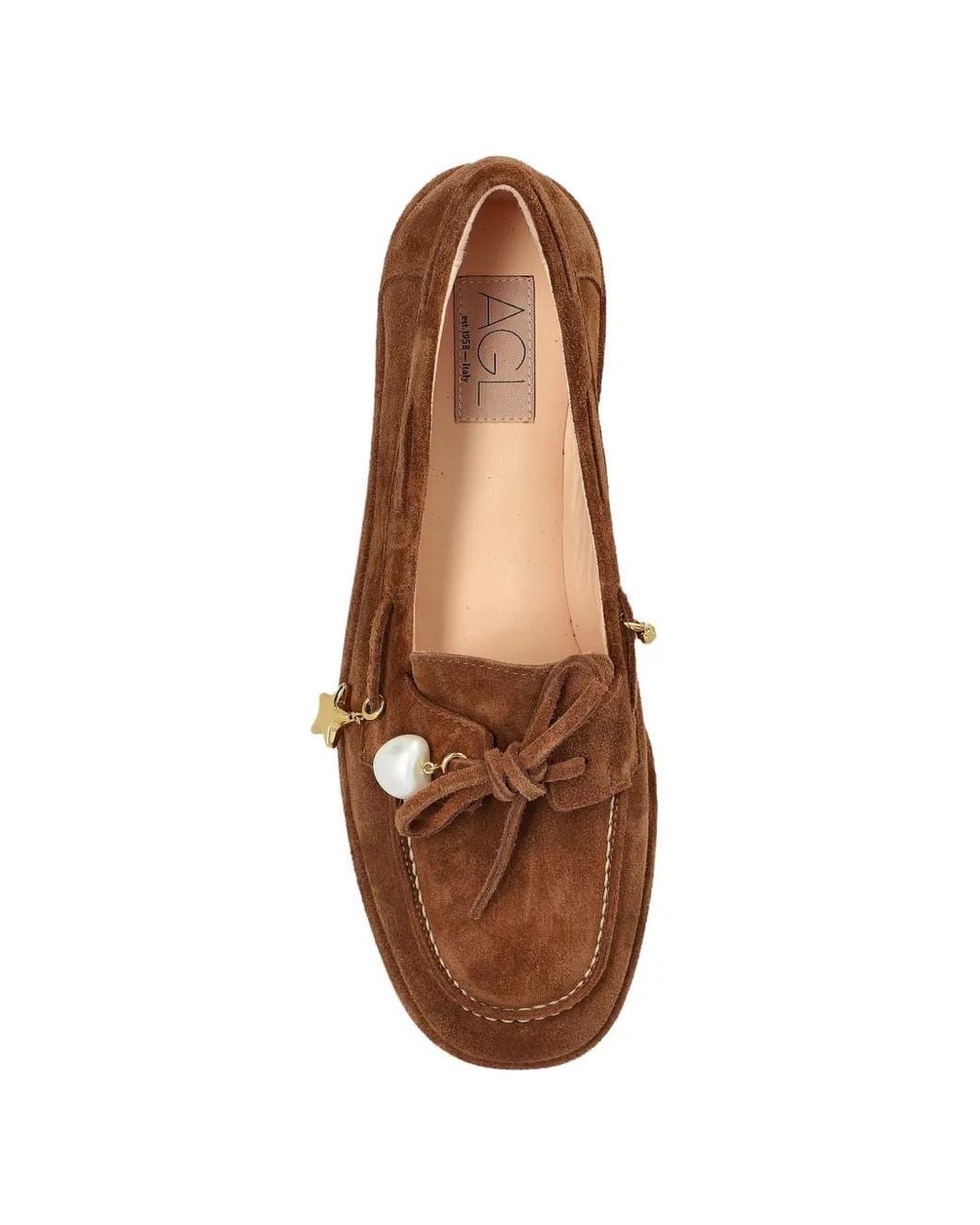 Agl Attilio Giusti Leombruni Brown Charmy Charms Round-Toe Loafers