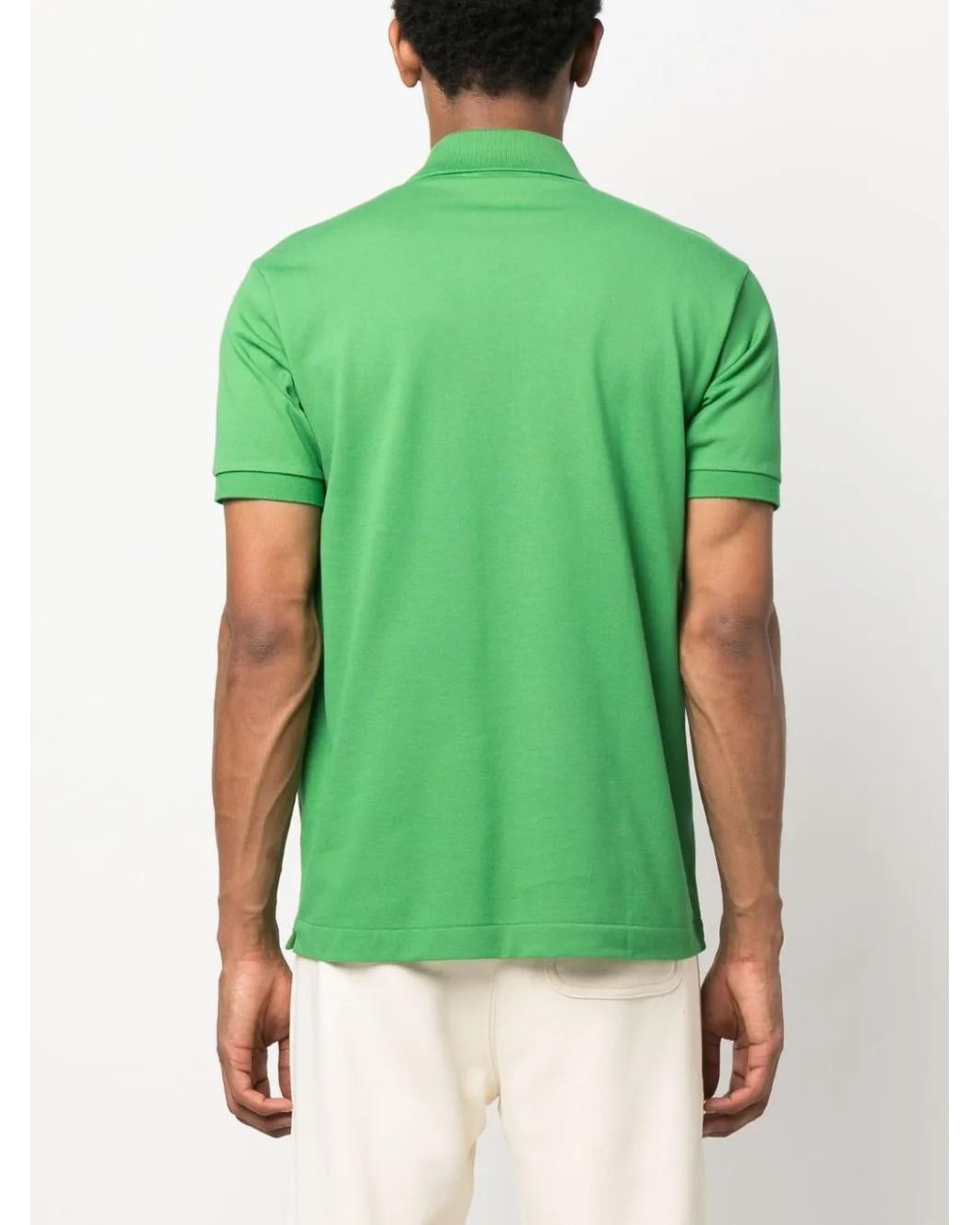 Lacoste Green Logo-Patch Polo Shirt for men
