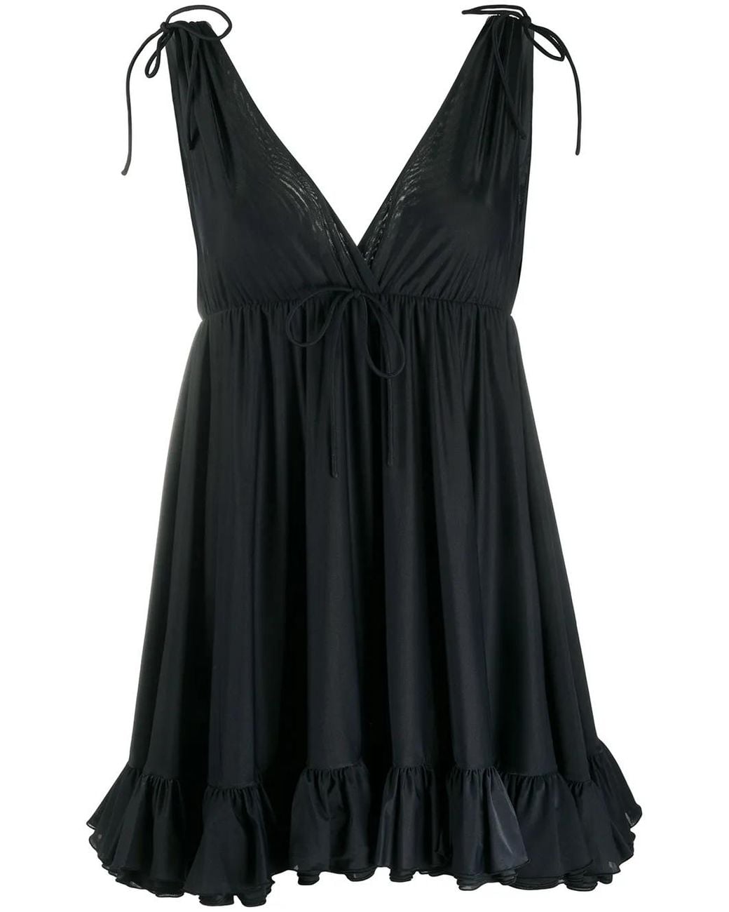 Balenciaga Black Top À Ourlet Volanté