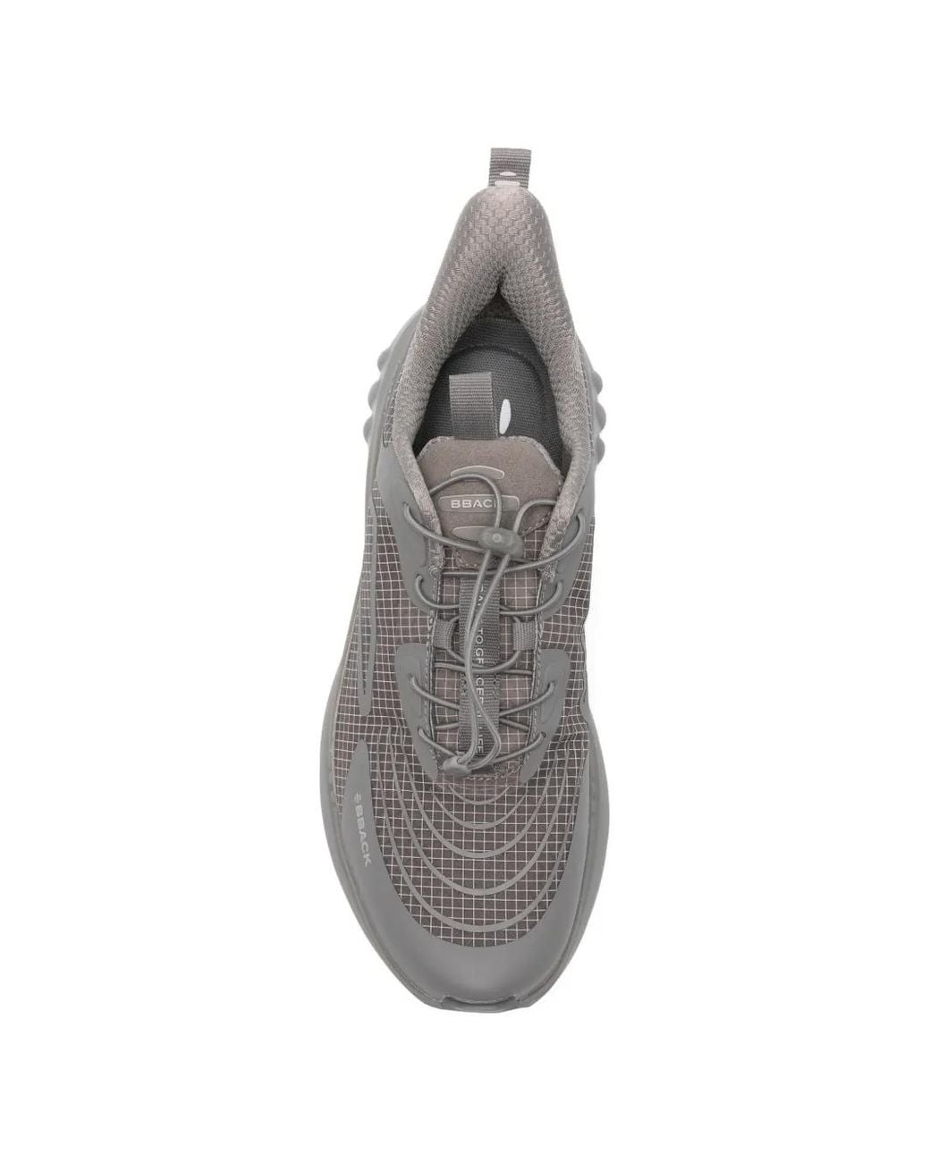 BBACK White Grid-Pattern Toggle-Fastening Sneakers for men