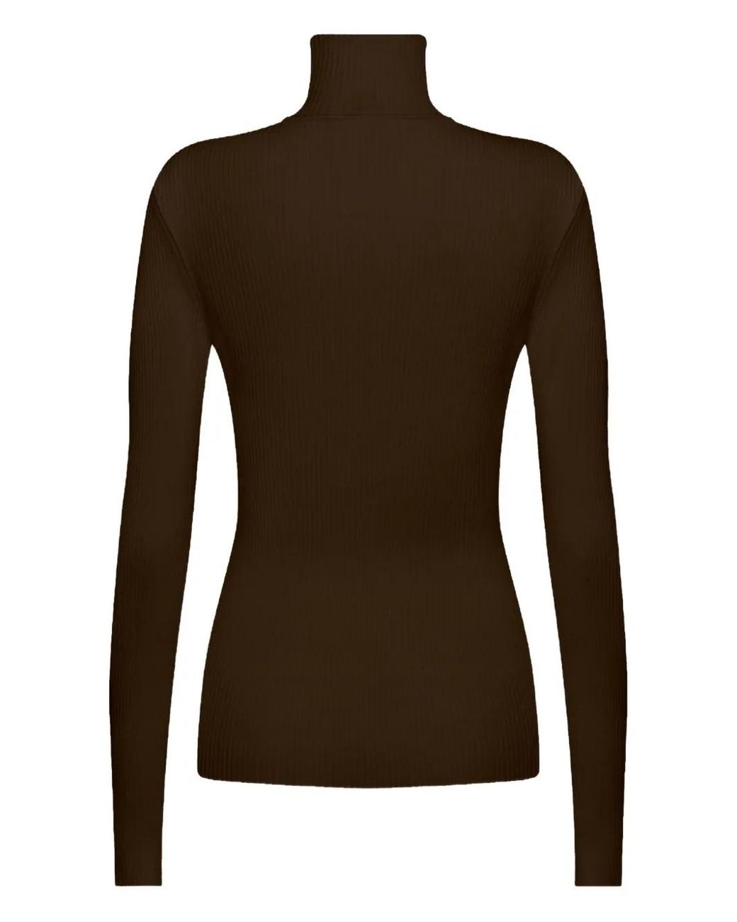 Wolford Brown Fine-Rib Turtleneck Top