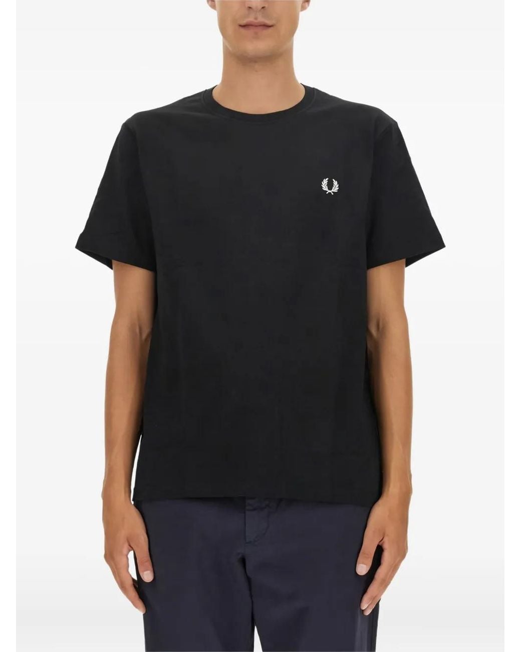 Fred Perry Black T Shirt With Logo for men