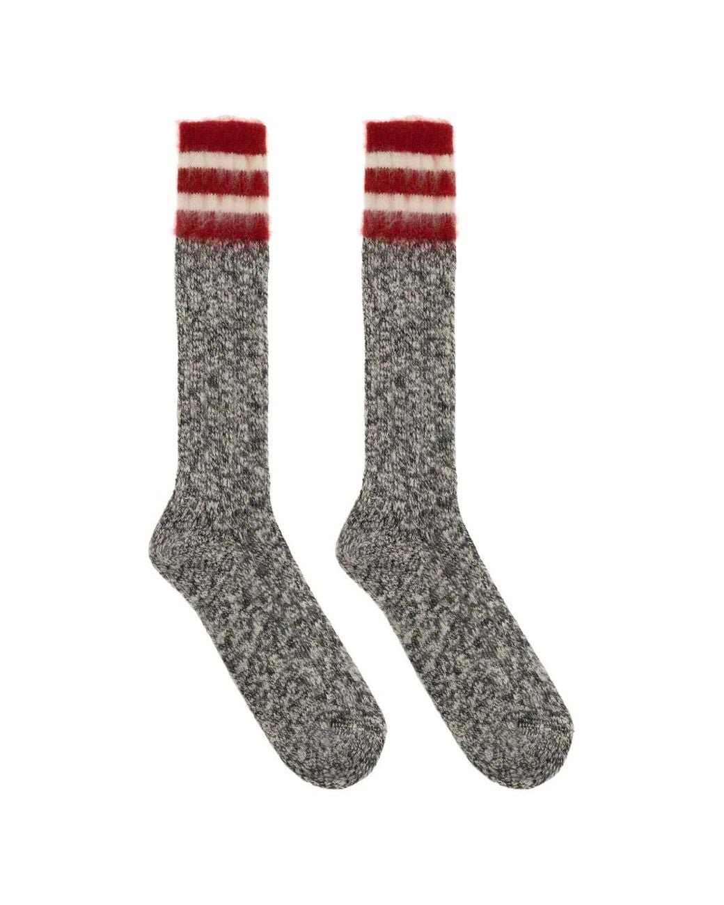 DSquared² Brown Striped Ribbed Socks for men