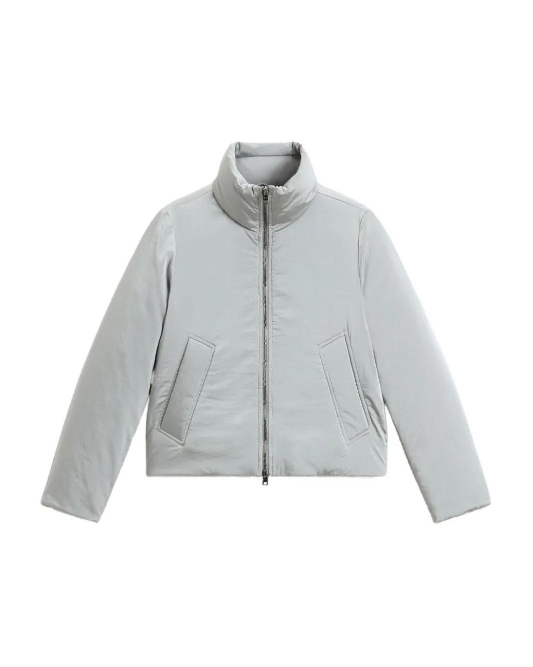 Woolrich Gray Turtleneck Quilted Jacket