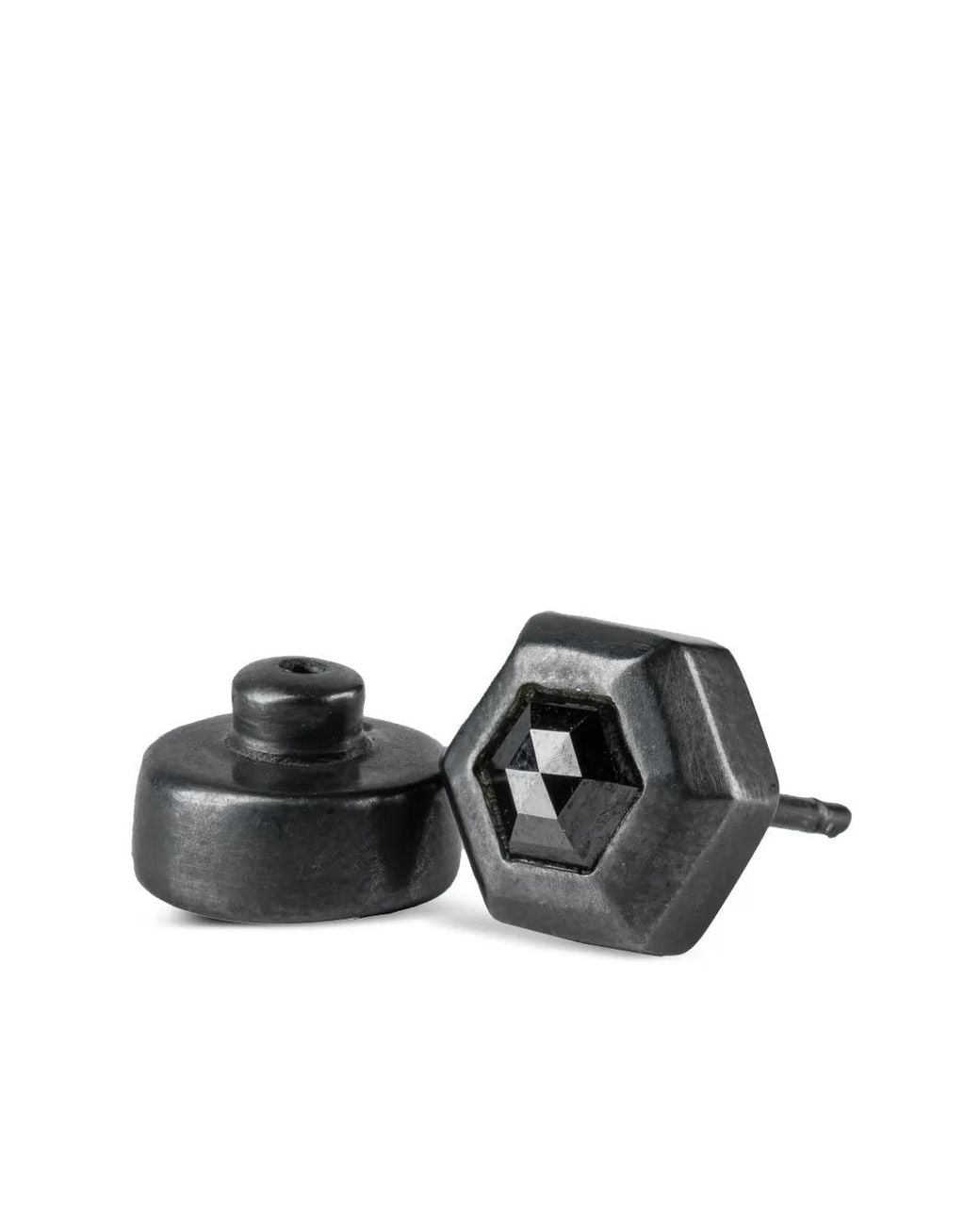 Parts Of 4 Black Sterling Diamond Earring