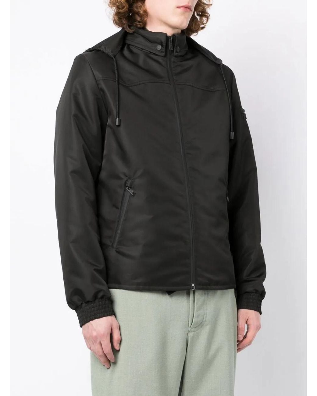 Lanvin Black Graphic-Print Hooded Jacket for men