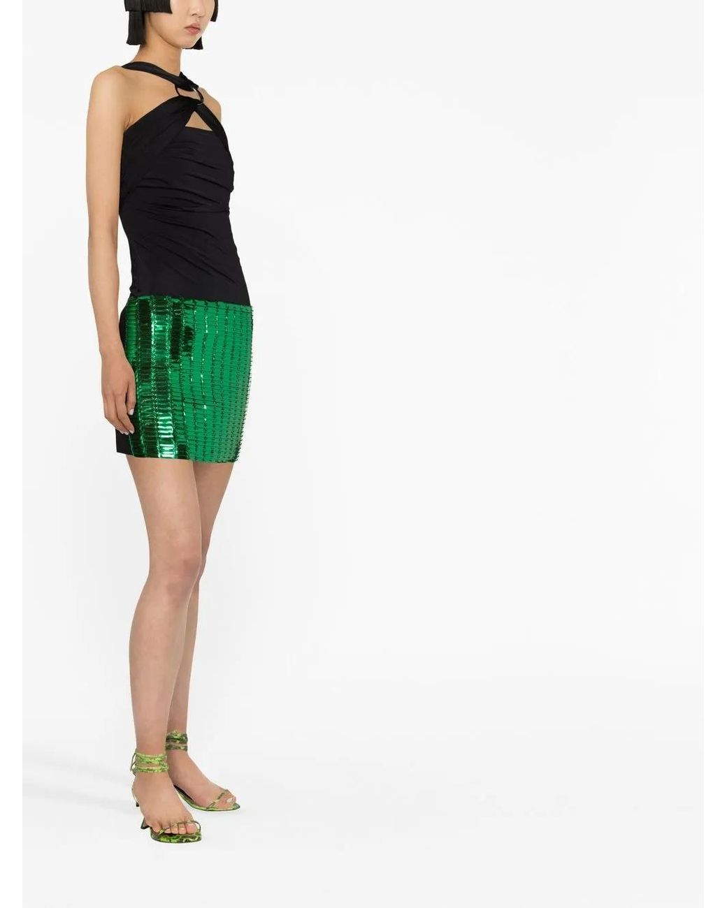 The Attico Green Rue Miniskirt