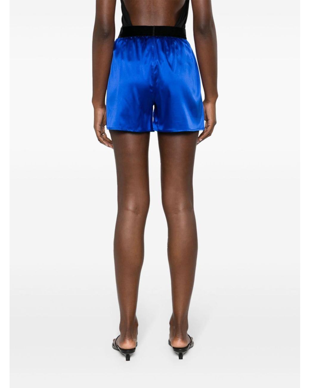 TOM FORD logo-waistband satin shorts - Neutrals
