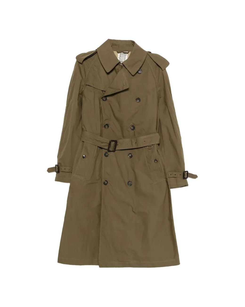 L'IMPERMEABILE Green Trench Ceinturé À Boutonnière Croisée for men