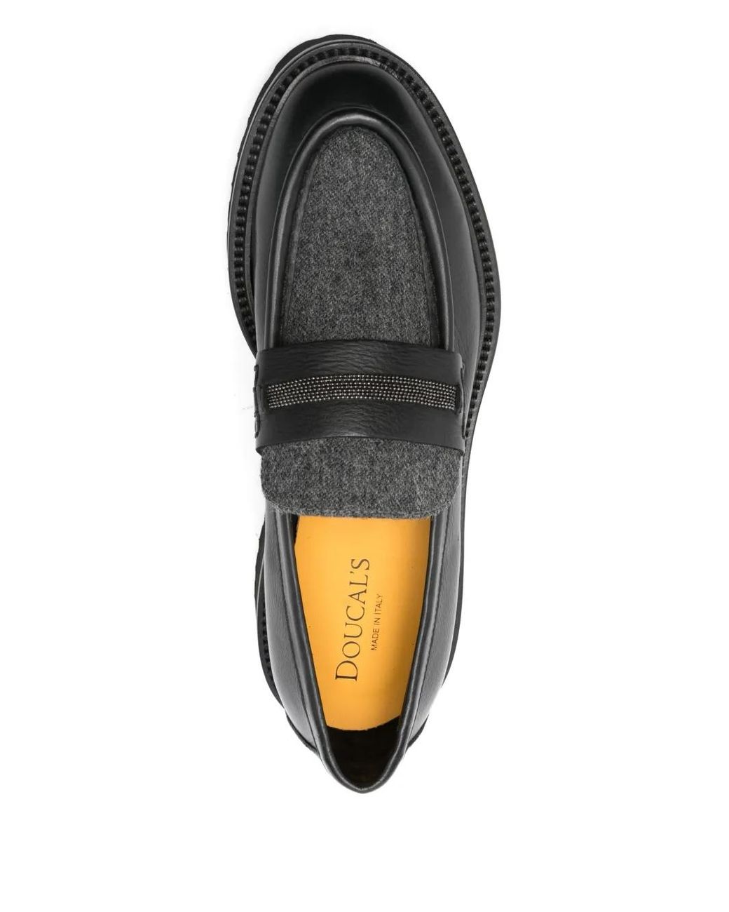 Doucal's Black Bermeo Penny-Slot Loafers