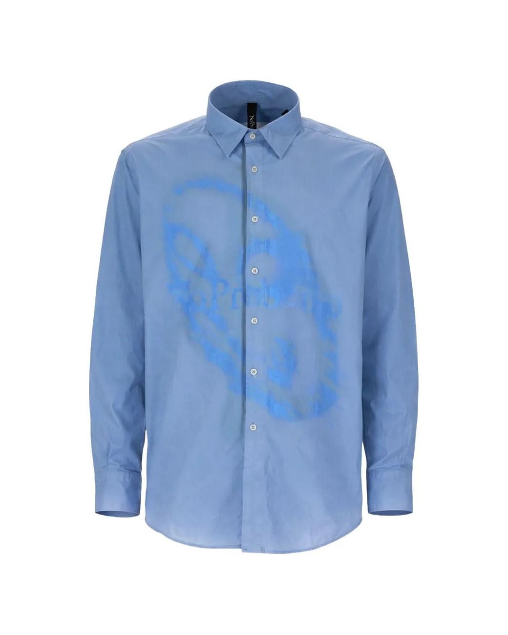 No Problemo Overhemd Met Print in het Blue voor heren