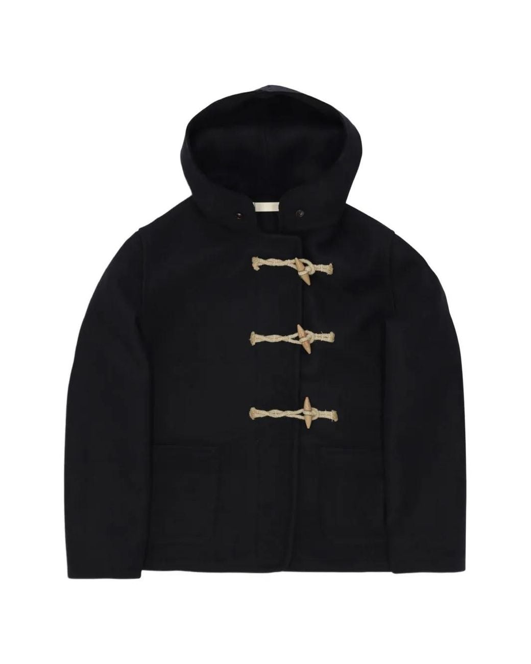 Fortela Black Kiowa Toggle-Fastening Duffle Jacket
