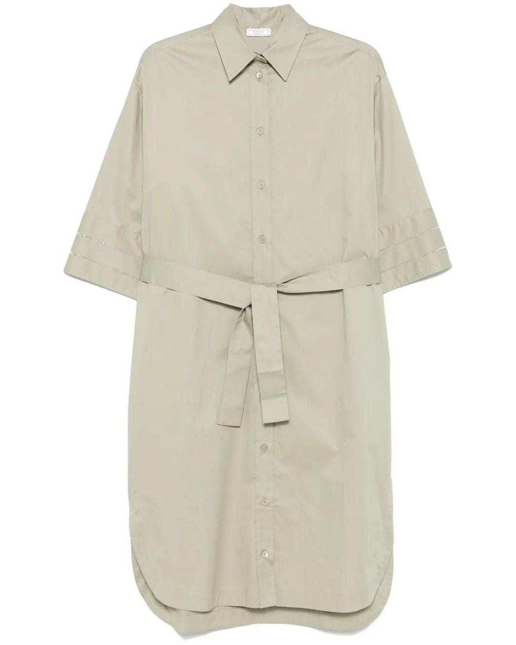 Peserico White Bead-Detail Midi Dress