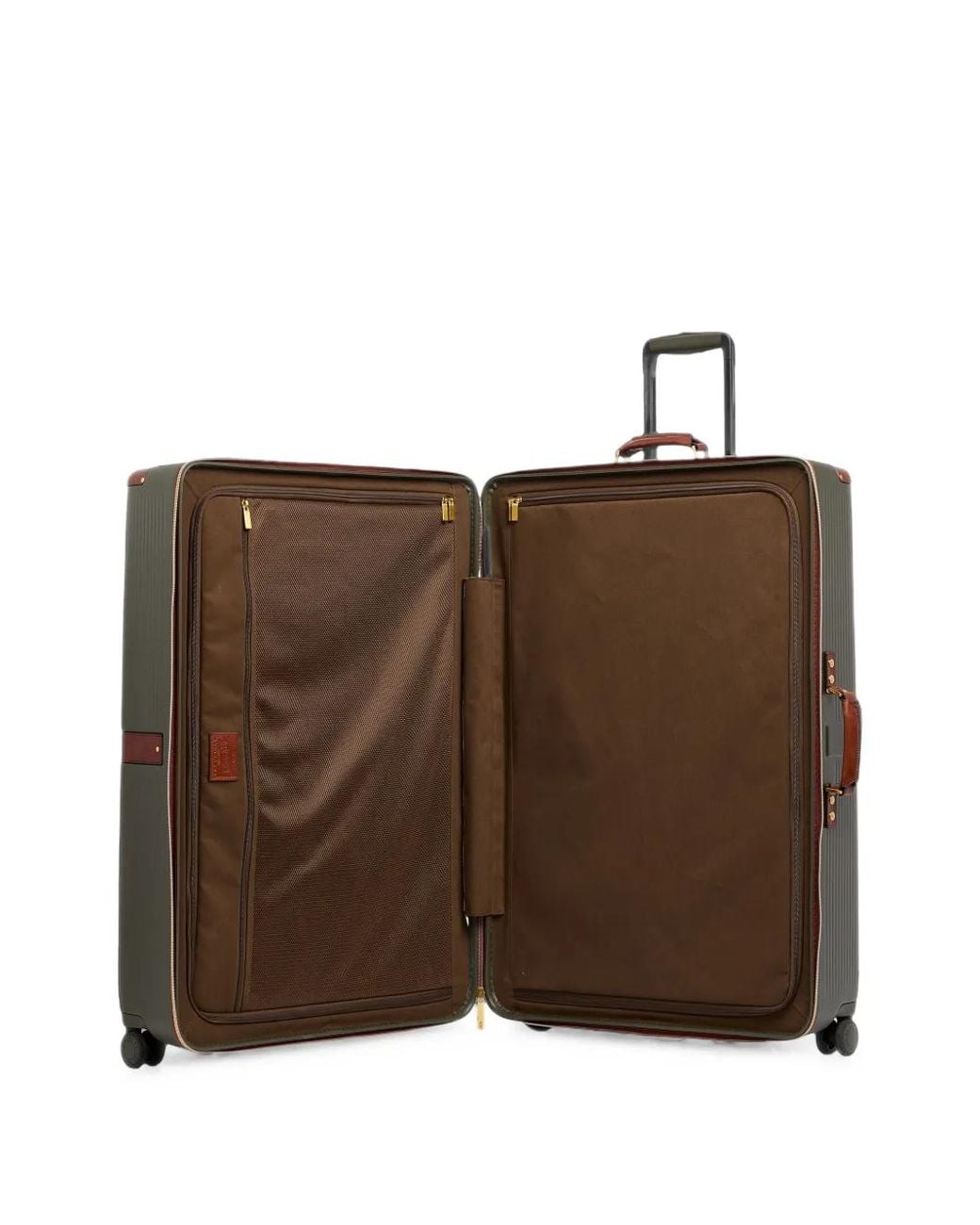 The Bridge Green Leather-Trim Suitcase