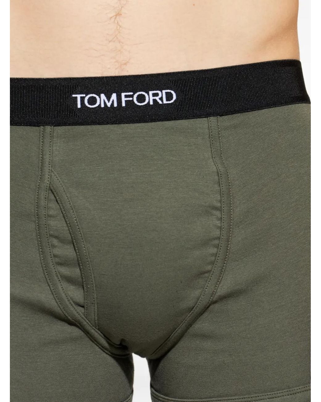 Tom Ford Green Logo-Waistband Boxers (Pack Of Two) for men