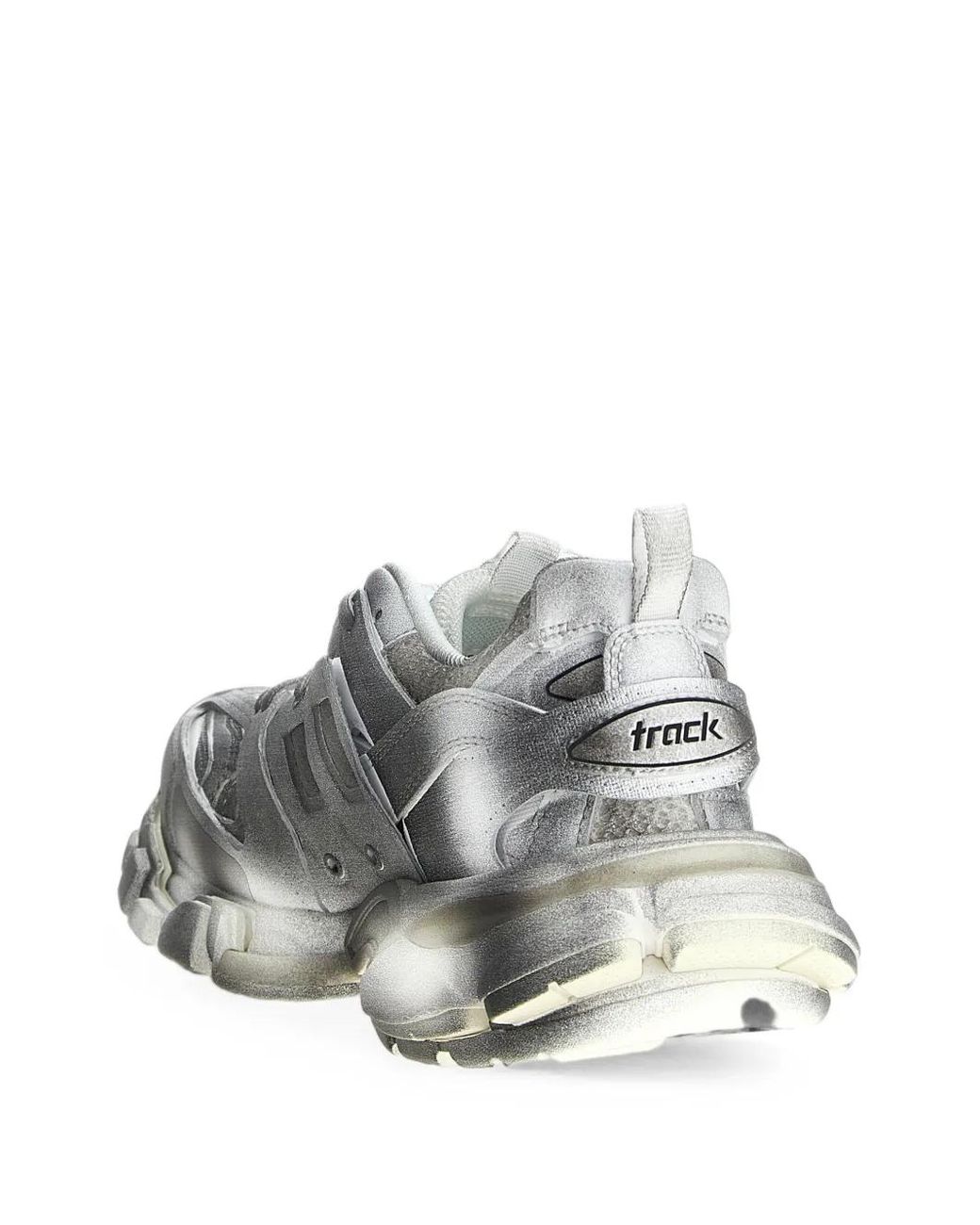 Balenciaga White Track Stencil-Logo Sneakers
