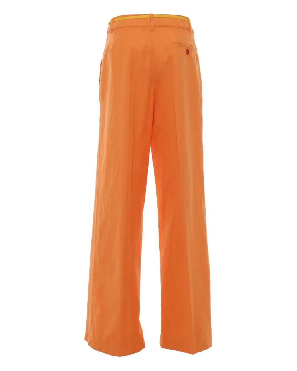 Aspesi Orange Pantalon Droit À Lien De Resserrage
