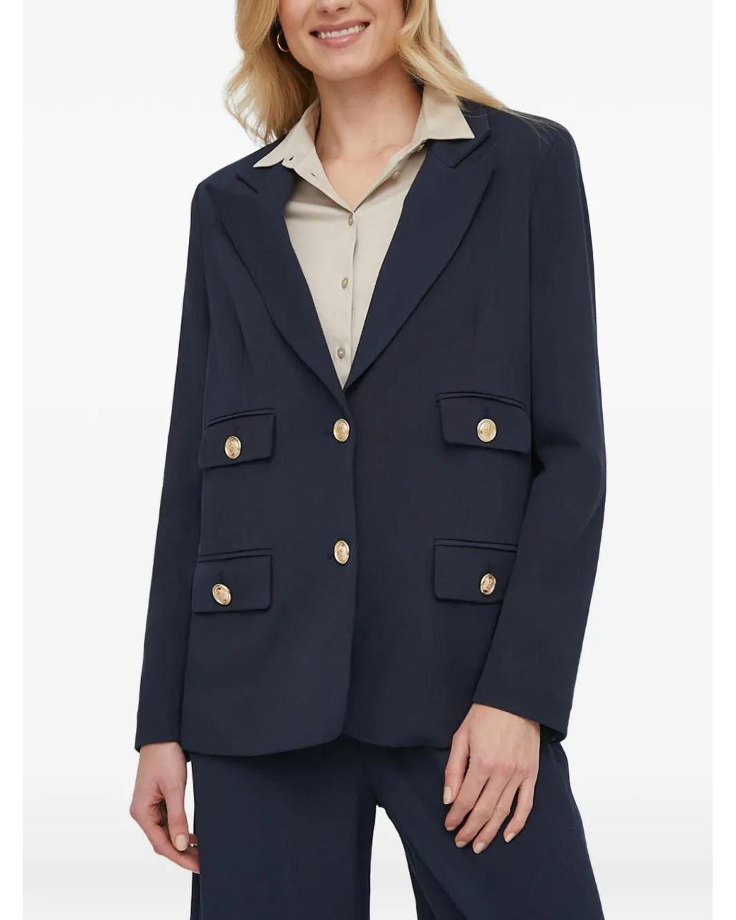 Mos Mosh Blue Single-Breasted Blazer