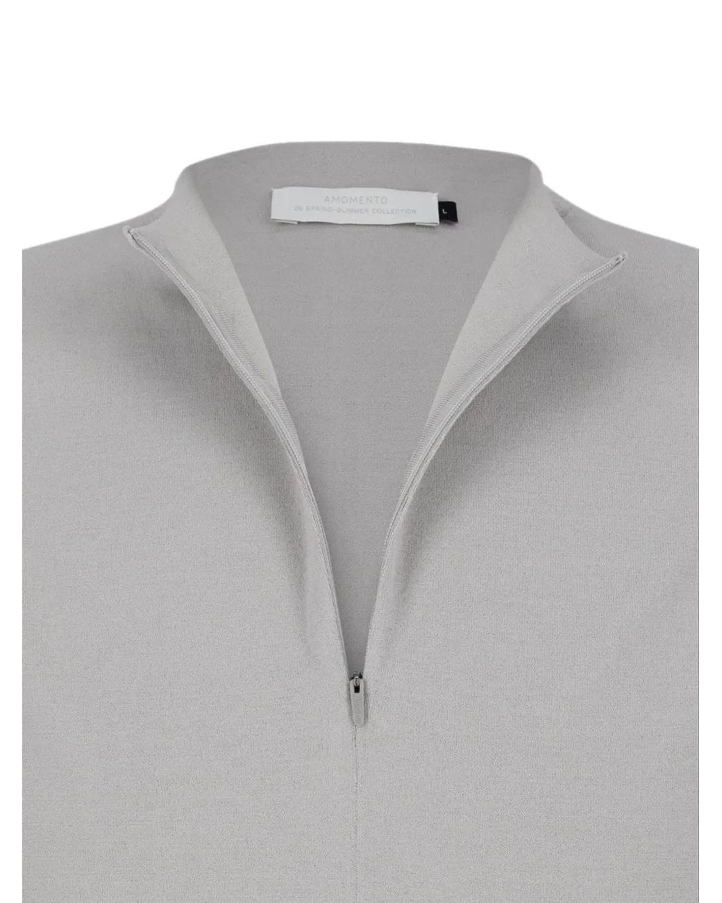 Amomento Gray Zip-Up Knit for men