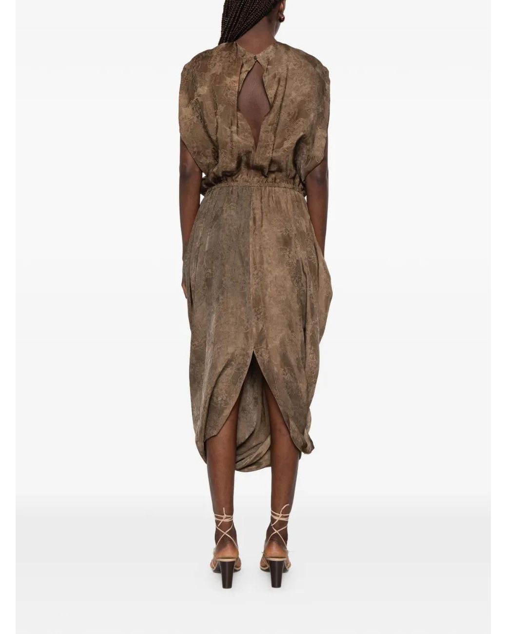 Uma Wang Natural Agnes Sleeveless Midi Dress
