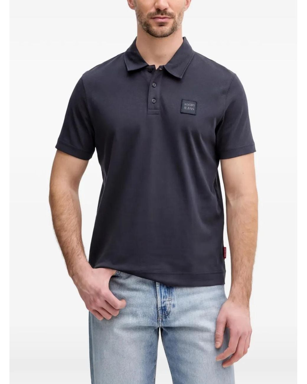 Joop! Blue Logo-Appliqué Polo Shirt for men
