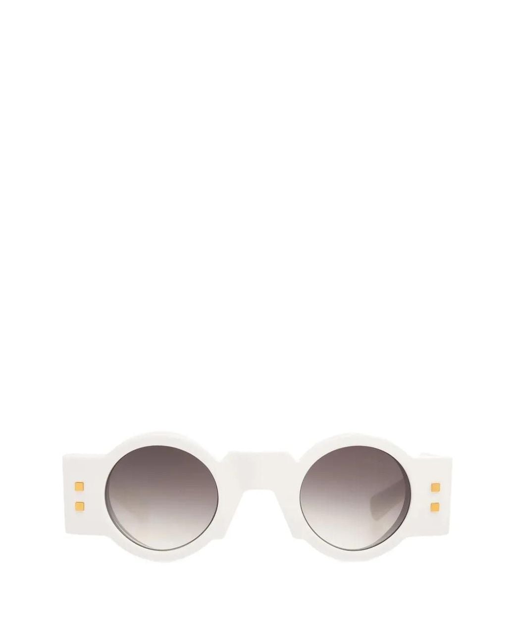 Balmain White Olivier Round-Frame Sunglasses